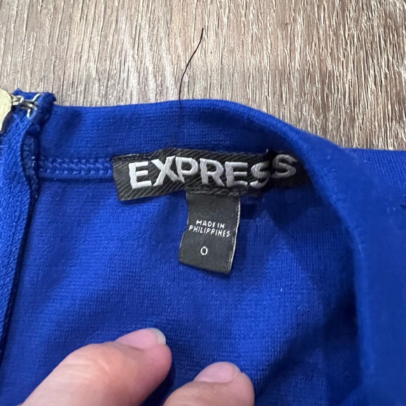 Royal blue mini dress with cutout - Picture 3 of 6